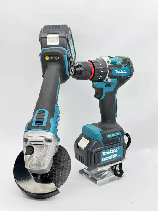 Makita aku set 2u1 brusilica + udarna bušilica sa metalnom glavom