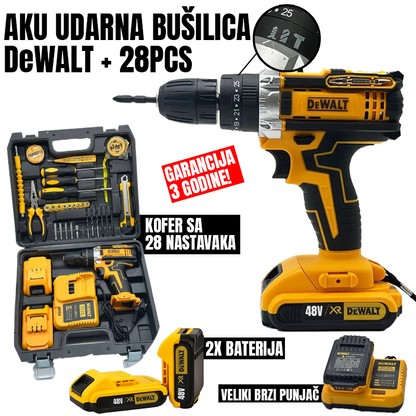 Aku udarna bušilica DeWALT sa 28 nastavaka RASPRODAJA