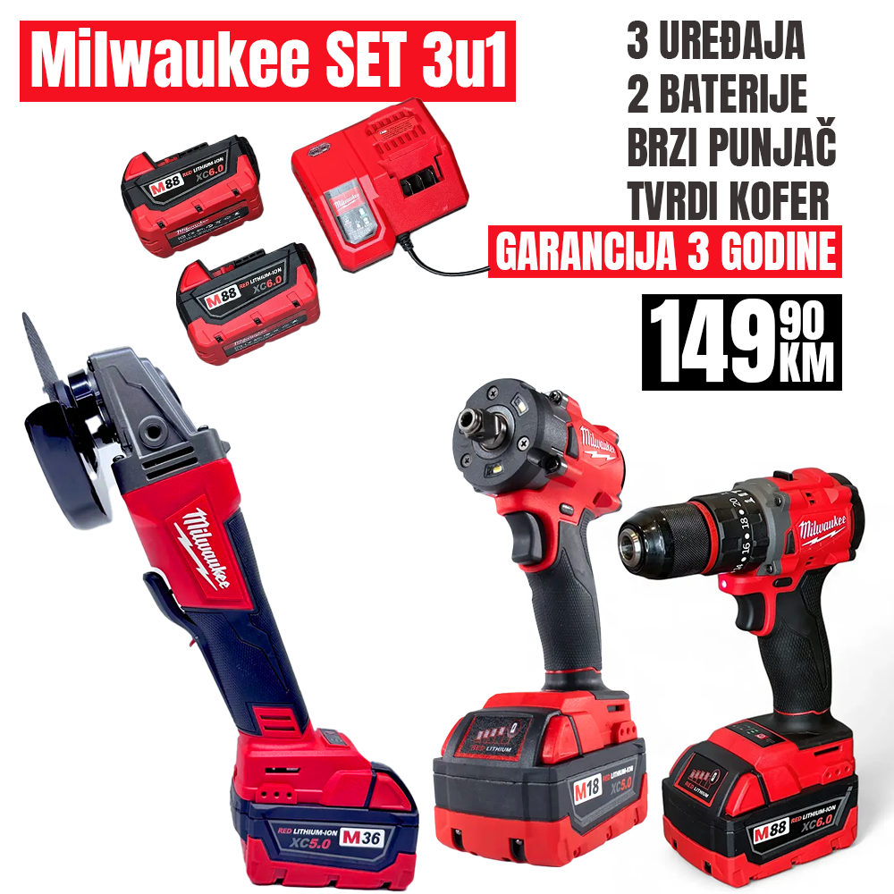 Milwaukee aku set alata 3u1 RASPRODAJA